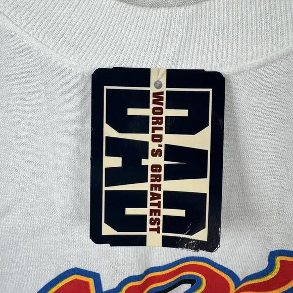 DAD World's Greatest Shirt Mens 2XL White Greatest Hits DJ Graphic Tee Funny - Picture 5 of 8